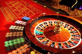 Roulette wheel spin with betting area overlay