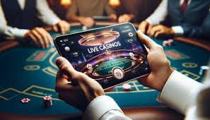 Live Baccarat dealer dealing cards from shoe